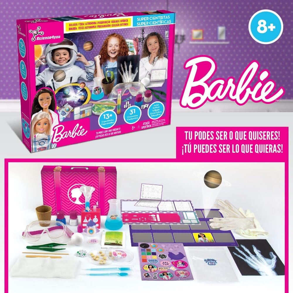 Caja y contenido Barbie Super Científicas