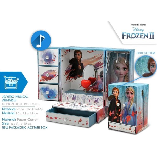 Medidas del joyero musical Frozen 2