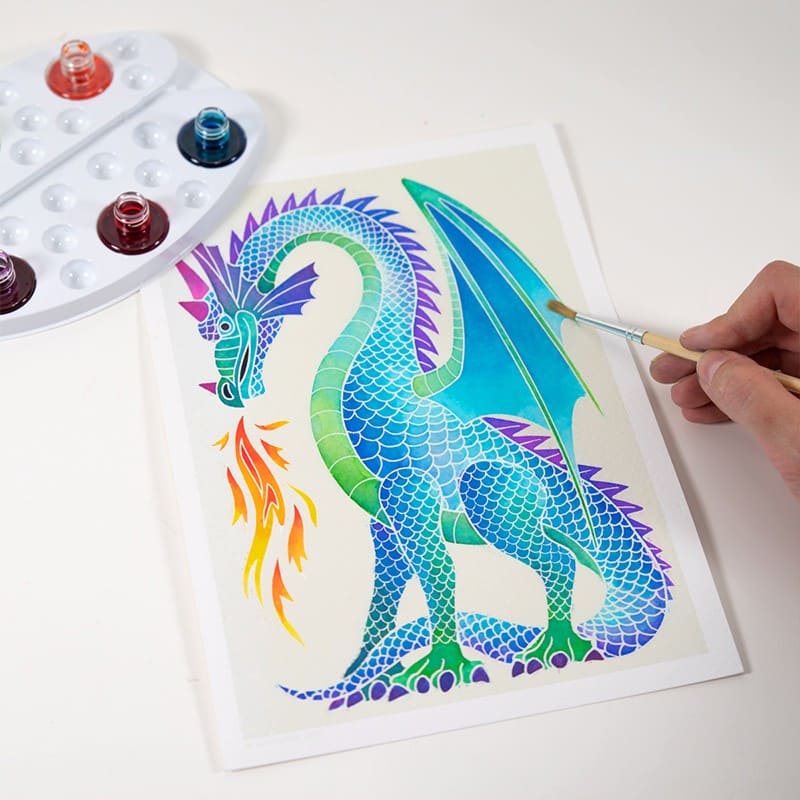 Aquarellum dragones para colorear, regalo para niños