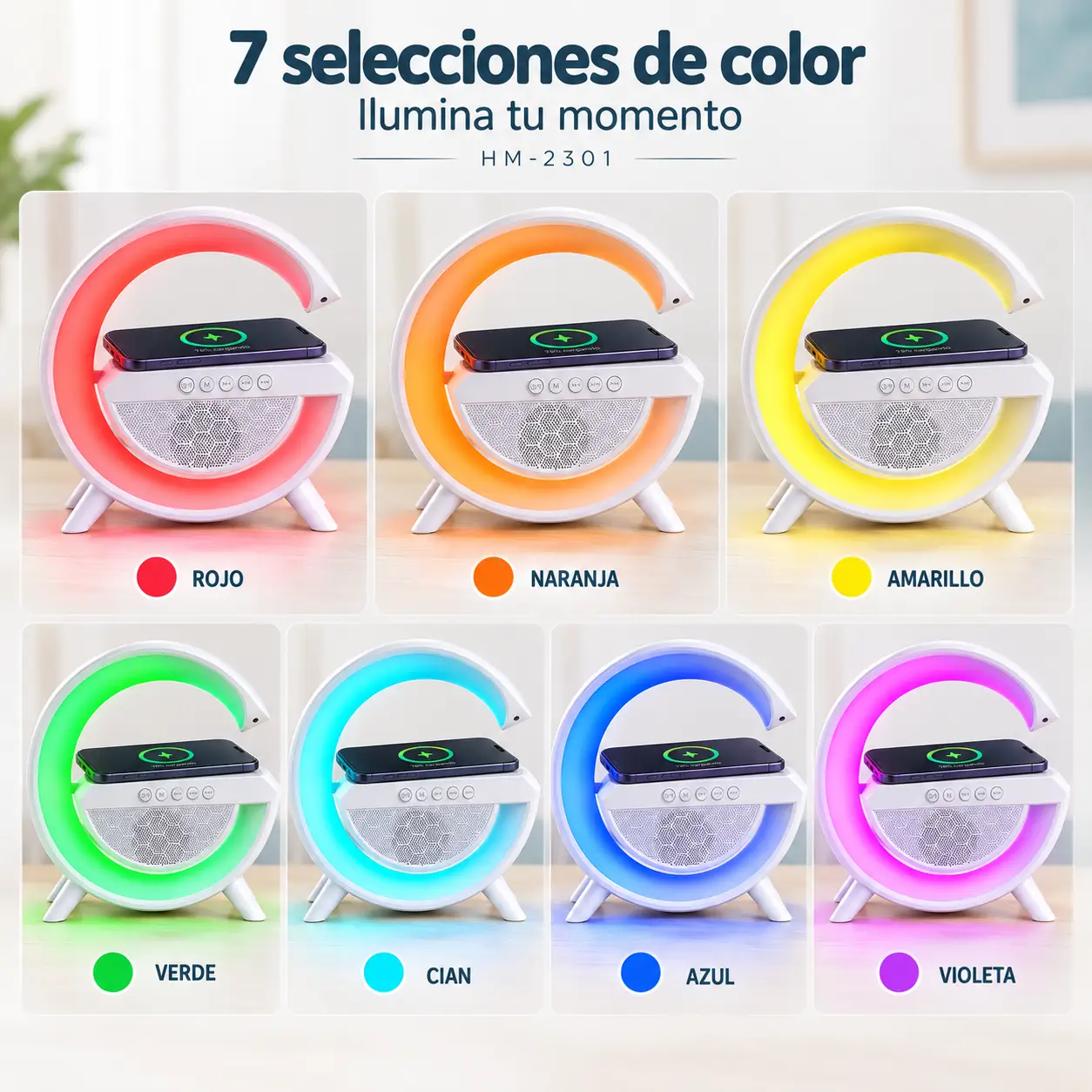 Siete selecciones de color LED del altavoz HM-2301