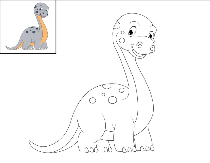 Cuello largo dinosaurios para colorear