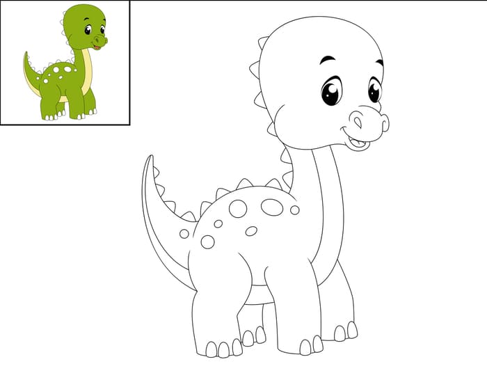Dinosaurio para colorear diplodocus bebé
