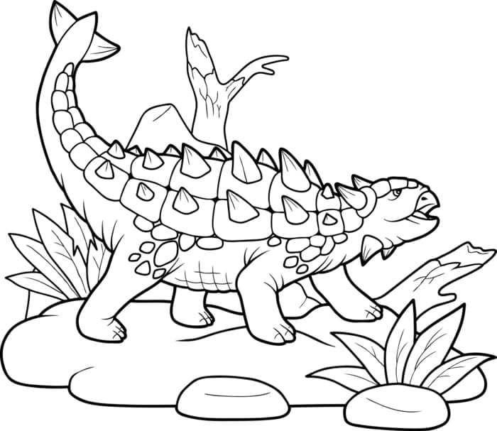 Dinosaurio anquilosaurio para colorear