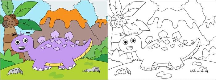 Dinosaurios para dibujar a color