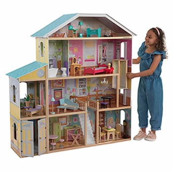 Kidkraft Kaylee Casa De Muñecas-las Chicas de Madera Casa de muñecas se adapta a las muñecas Barbie Gratis Reino Unido 