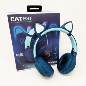 auriculares bluetooth gato azul