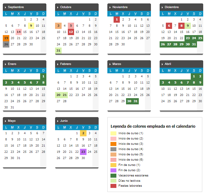 Calendario Escolar-de Castilla y León para el curso 2022-2023